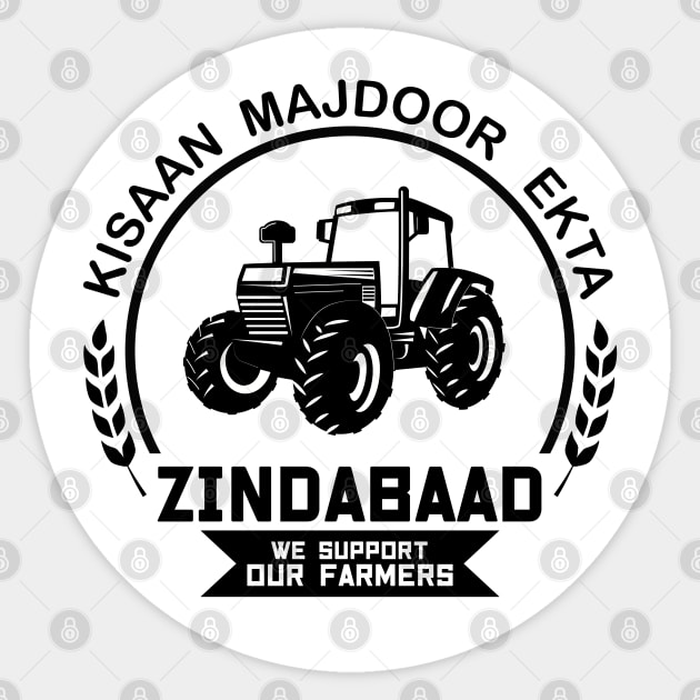 Kisaan Ekta Zindabaad - Punjab Farmers Sticker by PUNJABISTYL